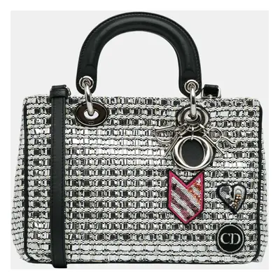 Dior Black/Silver Small Tweed Patch Diorissimo Tote