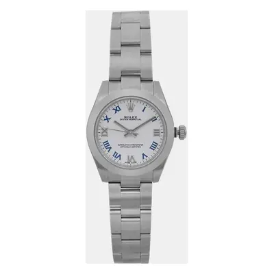 Rolex White Stainless Steel Oyster Perpetual Automatic Women's Wristwatch mm