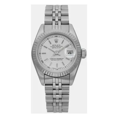 Rolex White 18K White Gold Stainless Steel Datejust Automatic Women's Wristwatch mm