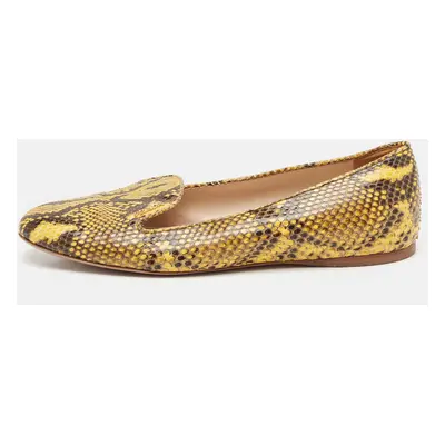 Prada Two Tone Snakeskin Smoking Slippers Size