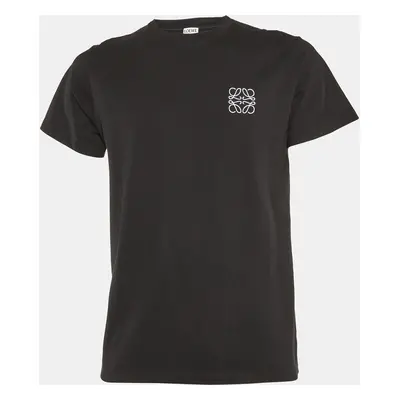 Loewe Black Anagram Embroidery Cotton Crew Neck T-Shirt