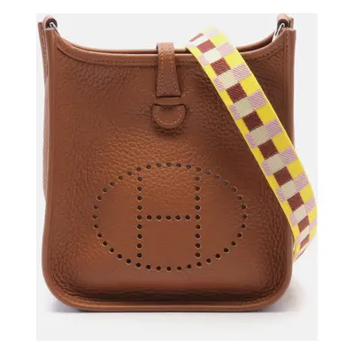 Hermes Brown Leather Evelyne TPM Crossbody Bag