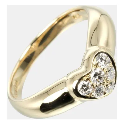 Tiffany & Co. 18K Yellow Gold Diamonds Heart Ring