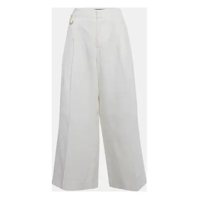 Jacquemus Off-White Linen Wide-Leg Cropped Pants