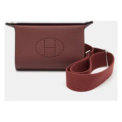 Hermes Rouge H Togo Leather Videpoches Bag