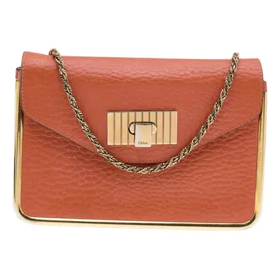 Chloe Orange Leather Small Sally Shoulder Bag