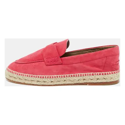 Hermes Hot Pink Suede Trip Espadrille Flats Size