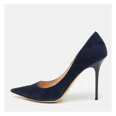 Jimmy Choo Navy Blue Suede Abel Pumps Size