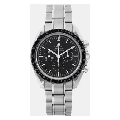 Omega Black Stainless Steel Speedmaster Professional Moonwatch 311.30.42.30.01.006 Manual Windin