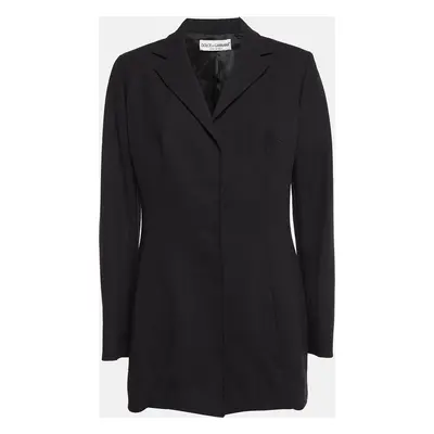 Dolce & Gabbana Vintage Black Wool Blend Buttoned Single Breasted Blazer