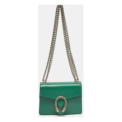 Gucci Green Leather Mini Dionysus Shoulder Bag