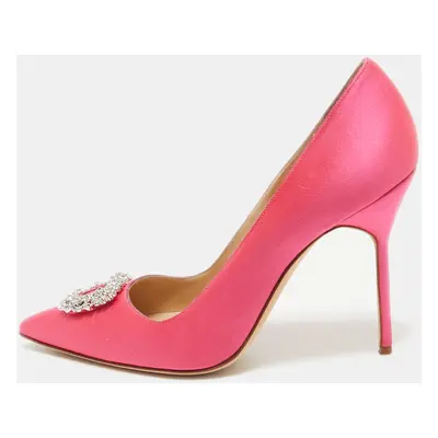 Manolo Blahnik Pink Satin Hangisi Pumps Size