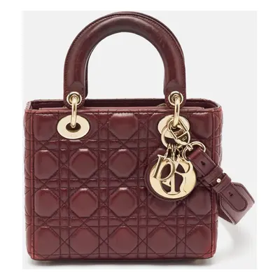 Dior Burgundy Cannage Leather Lady Dior My ABCDior Tote