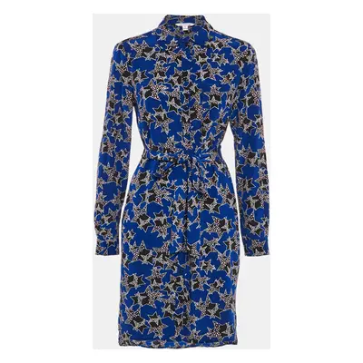 Diane Von Furstenberg Blue Stars Print Silk Prita Dress