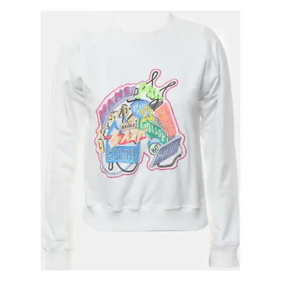 Hermes White Cotton Chevaloscope Embroidered Sweatshirt FR