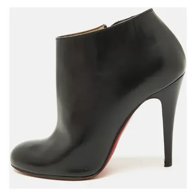 Christian Louboutin Black Leather Belle Ankle Length Boots Size 36.5