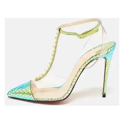 Christian Louboutin Iridescent Leather and PVC Nosy Spike Pumps Size