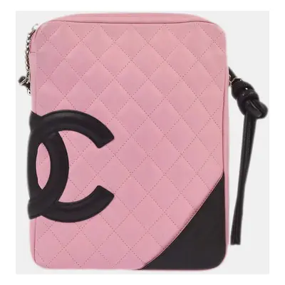 Chanel Pink /Black Calfskin Cambon Ligne Shoulder Bag