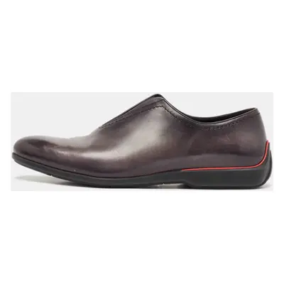 Berluti X Ferrari Grey Leather Slip On Loafers Size