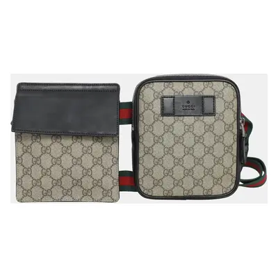 Gucci GG Supreme Double Pocket Belt Bag