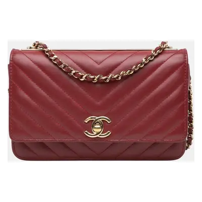 Chanel Chevron Quilted Lambskin Trendy CC Chain Wallet on Chain