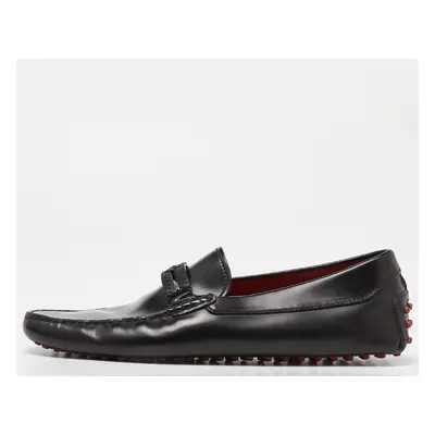 Tod's For Ferrari Black Leather Slip On Loafers Size