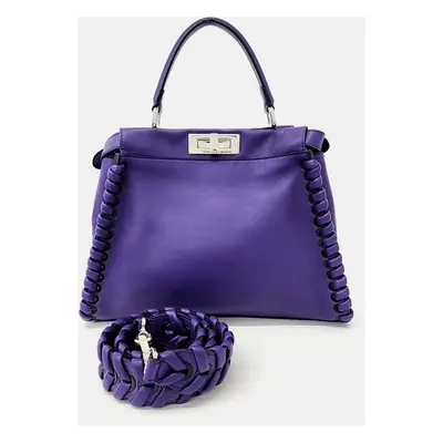 Fendi Purple Leather Peekaboo Regular Bag