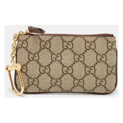 Gucci Beige GG Supreme Canvas Key Case