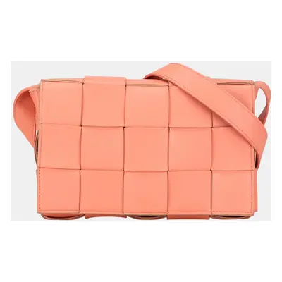 Bottega Veneta Pink Nappa Intrecciato Cassette Crossbody