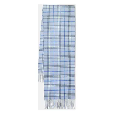 Burberry Blue Vintage Check Lambwool Scarf