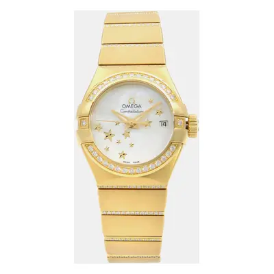 Omega White 18K Gold Constellation 123.55.27.20.05.002 Automatic Women's Wristwatch mm