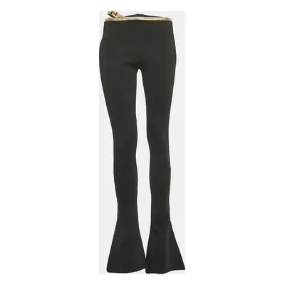 Balmain Black Jersey Wide-Leg Pants