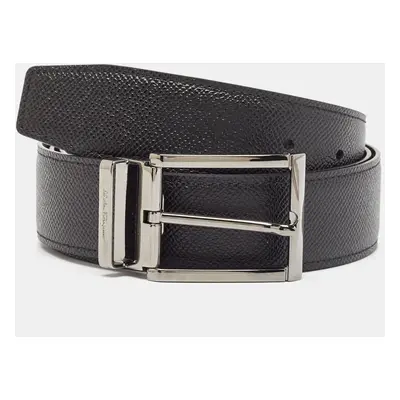 Salvatore Ferragamo Black Leather Reversible Cut to Size Belt