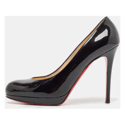 Christian Louboutin Black Patent Leather New Simple Pumps Size 38.5