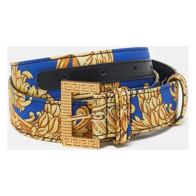 Versace Multicolor Baroque Print Fabric Buckle Waist Belt