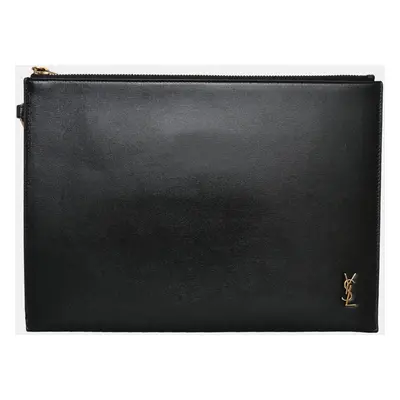 Saint Laurent Black Monogram Leather Clutch