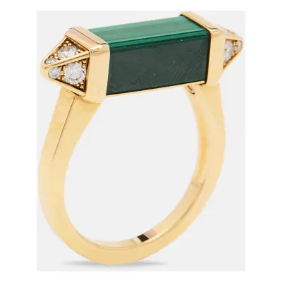 Cartier Les Berlingots de Cartier Malachite Diamonds 18k Yellow Gold Ring Size