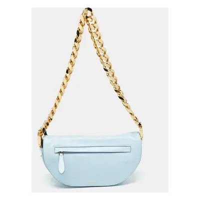 Burberry Light Blue Soft Leather Small Olympia Bag