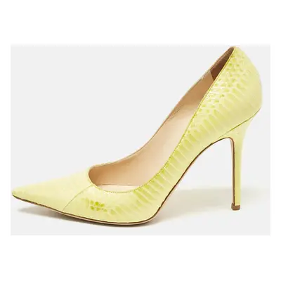 Jimmy Choo Green Python Leather Anouk Pumps Size