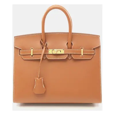 Hermes Brown Leather Birkin Tote Bag