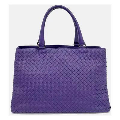 Bottega Veneta Purple Intrecciato Leather Tote Bag