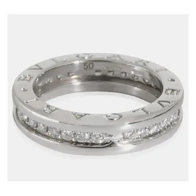 Bvlgari 18K White Gold and Diamond B.Zero1 Band Ring EU