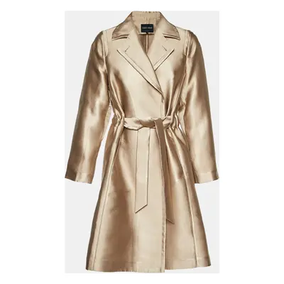 Giorgio Armani Metallic Satin Belted Trench Coat