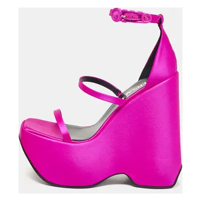 Versace Pink Satin Triplatform Sandals Size