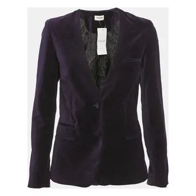 Zadig & Voltaire Dark Purple Embroidered Velvet Vadim Blazer