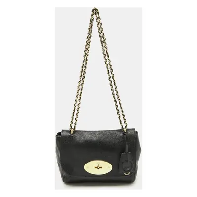 Mulberry Black Leather Small Lily Flap Shoulder Bag