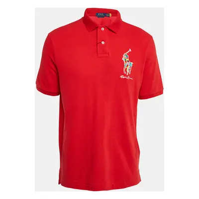 Polo Ralph Lauren Red Embroidered Cotton Pique Classic Fit Polo T-Shirt