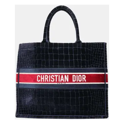 Christian Dior Blue Velvet Book Tote Large Tote Bag