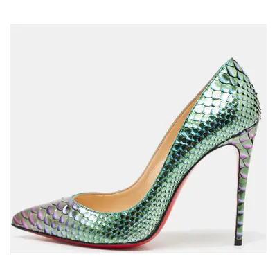 Christian Louboutin Two Tone Python So Kate Pointed Toe Pumps Size