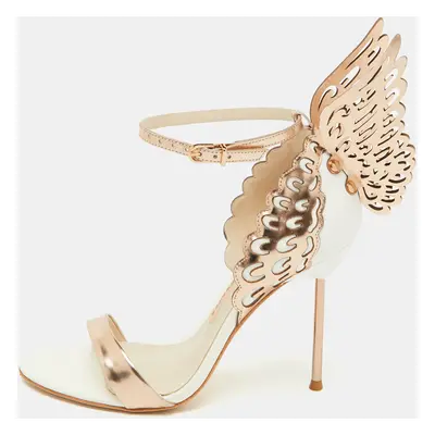 Sophia Webster Metallic Leather Evangeline Ankle Strap Sandals Size